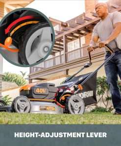 Worx Nitro 40V 20 Cordless Lawn Mower , 3-in-1 Battery Lawn Mower w Collapsible Handle Lawn Mower with 7-Position Height Adjustment – 2 Batteries & Charger Included - 3