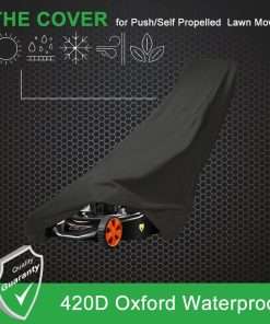G2CAMP 18 21 Self Propelled Push Lawn Mower Cover 79 L x 22 W x 44.9 H with Waterproof - 420D Oxford Fabric Black - 2