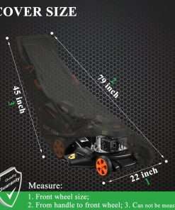 G2CAMP 18 21 Self Propelled Push Lawn Mower Cover 79 L x 22 W x 44.9 H with Waterproof - 420D Oxford Fabric Black - 3