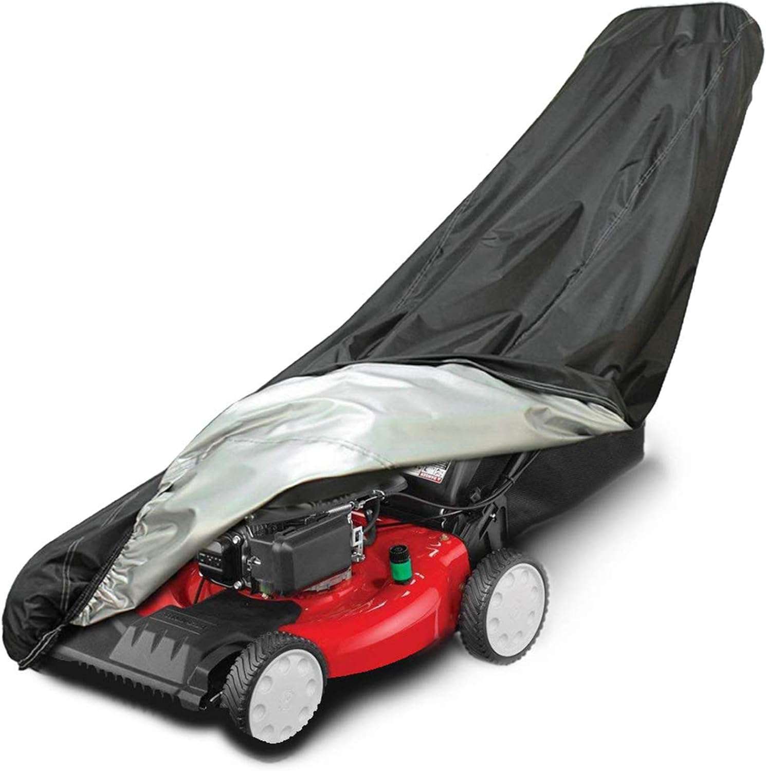 Lawn Mower Cover, Waterproof Heavy Duty Push Mower Covers Outdoor, Dust UV Protection, Universal with Drawstring & Cover Storage Bag, Premium Oxford 420D - 1