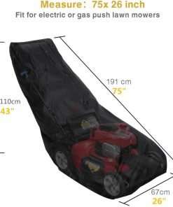 Lawn Mower Cover, Waterproof Heavy Duty Push Mower Covers Outdoor, Dust UV Protection, Universal with Drawstring & Cover Storage Bag, Premium Oxford 420D - 2
