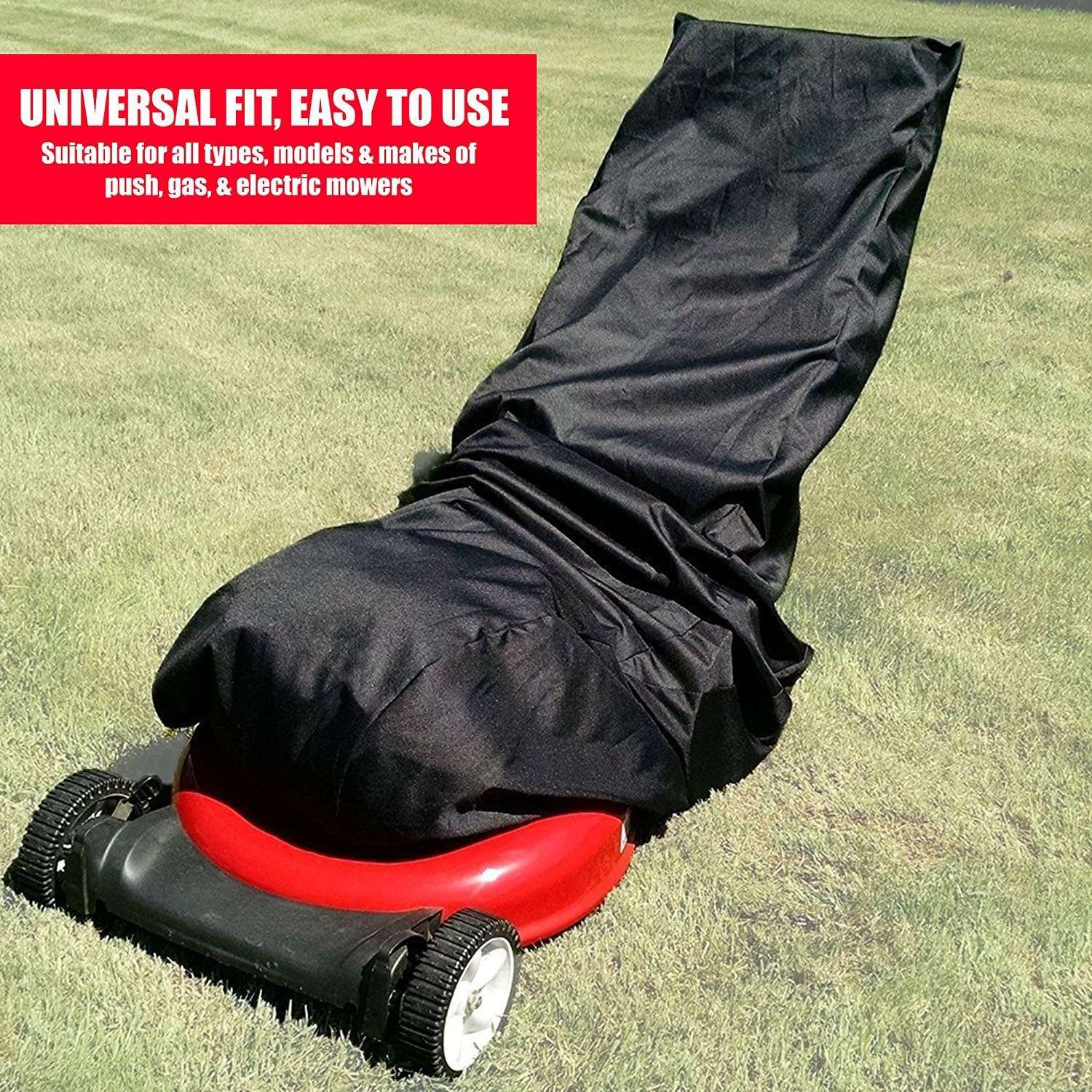 Lawn Mower Cover, Waterproof Heavy Duty Push Mower Covers Outdoor, Dust UV Protection, Universal with Drawstring & Cover Storage Bag, Premium Oxford 420D - 3