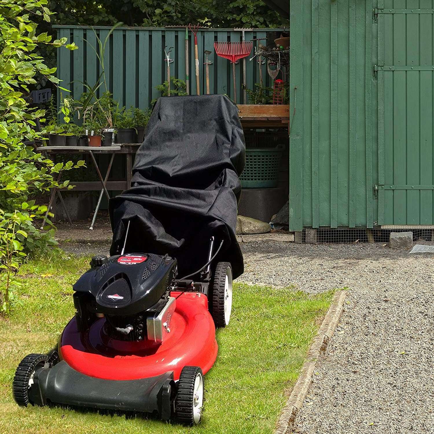 Lawn Mower Cover, Waterproof Heavy Duty Push Mower Covers Outdoor, Dust UV Protection, Universal with Drawstring & Cover Storage Bag, Premium Oxford 420D - 7