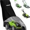 Outdoor Lawn Mower Cover - Waterproof Heavy Duty 420D Lawn Mower Covers Polyester Oxford UV Dust Protection Universal Fit Push Mower with Drawstring & Cover Storage Bag - 1