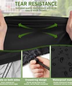 Outdoor Lawn Mower Cover - Waterproof Heavy Duty 420D Lawn Mower Covers Polyester Oxford UV Dust Protection Universal Fit Push Mower with Drawstring & Cover Storage Bag - 2