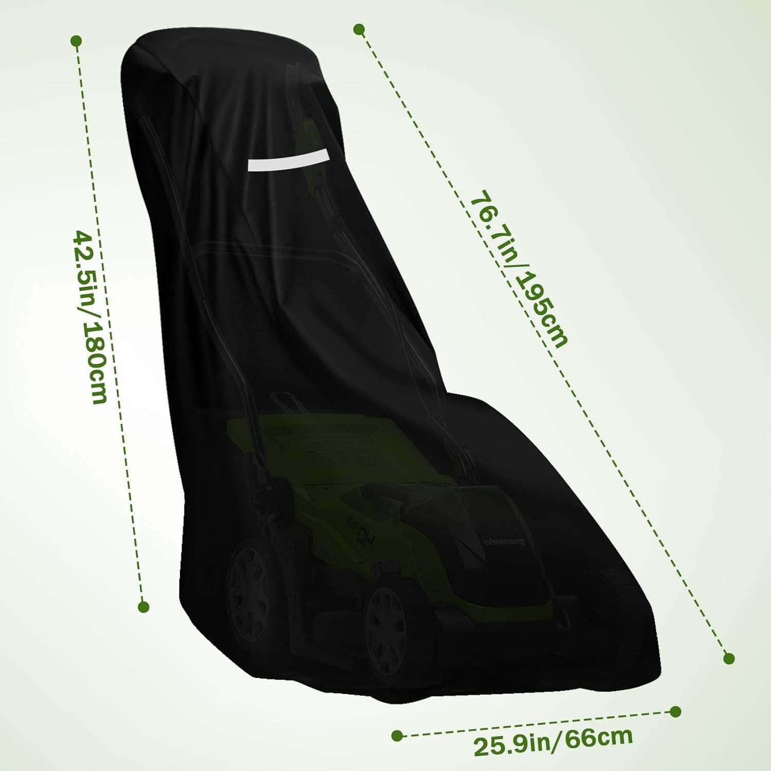 Outdoor Lawn Mower Cover - Waterproof Heavy Duty 420D Lawn Mower Covers Polyester Oxford UV Dust Protection Universal Fit Push Mower with Drawstring & Cover Storage Bag - 3