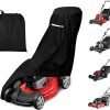 Outdoors Lawn Mower Cover - Heavy Duty 420D Polyester Oxford Push Lawn Mower Covers Waterproof, UV Protection Outdoor Lawnmower Cover Universal Fit with Drawstring & Cover Storage Bag, Black - 1