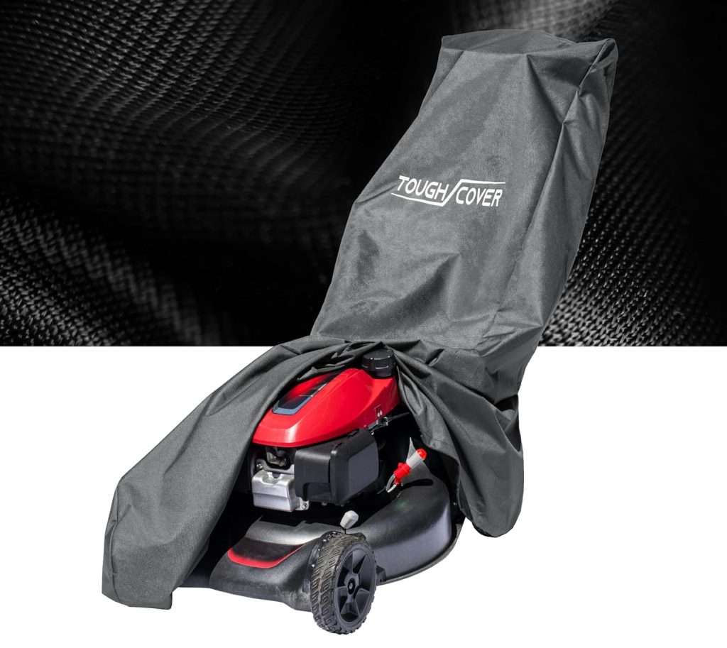 Tough Cover Lawn Mower Cover, Heavy Duty 600D Marine Grade Fabric, Universal Fit Push Mower Cover, Protects Against Water, UV, Dust, Dirt, Wind for Outdoor Protection, Lawn Mower Accessories - 3