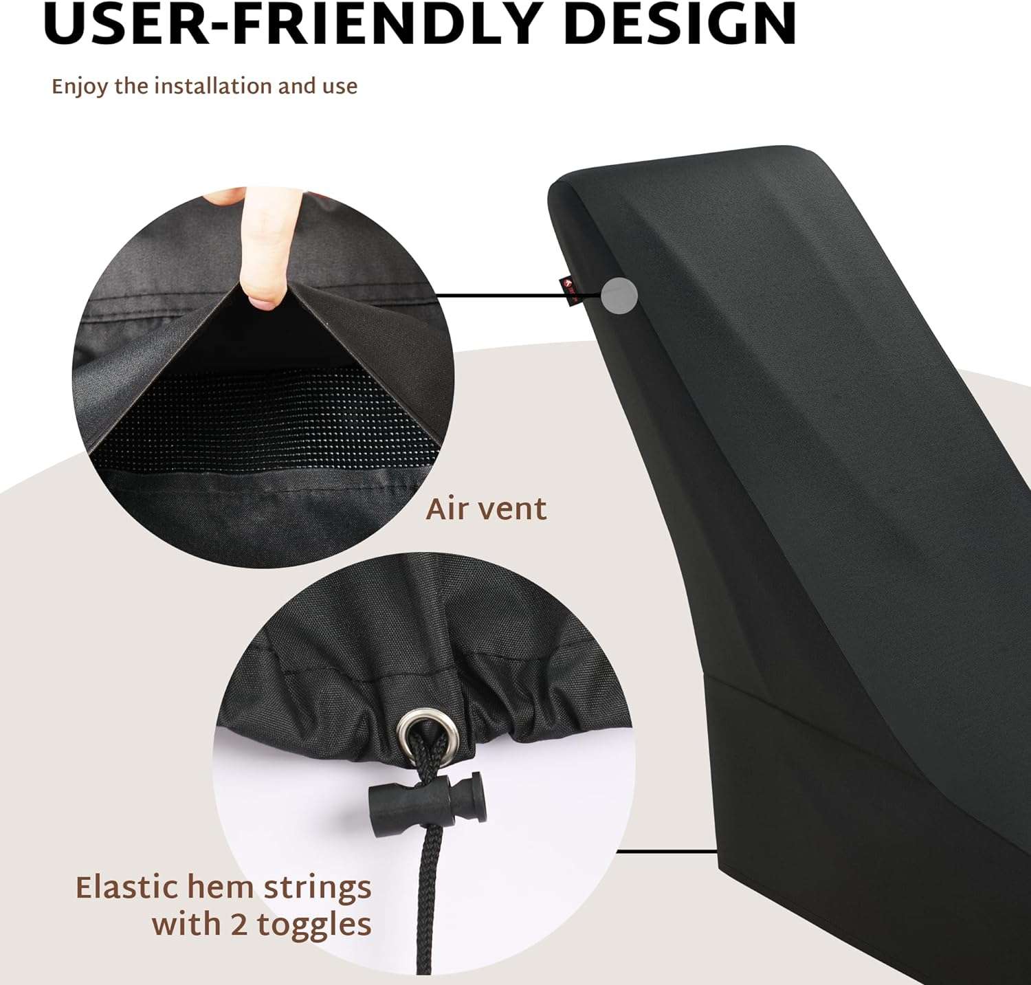 iBirdie Outdoor Waterproof Lawn Mower Cover for 16-19 Push Mowers - Heavy Duty 600D Weatherproof UV Resistant Mower Protector - 3