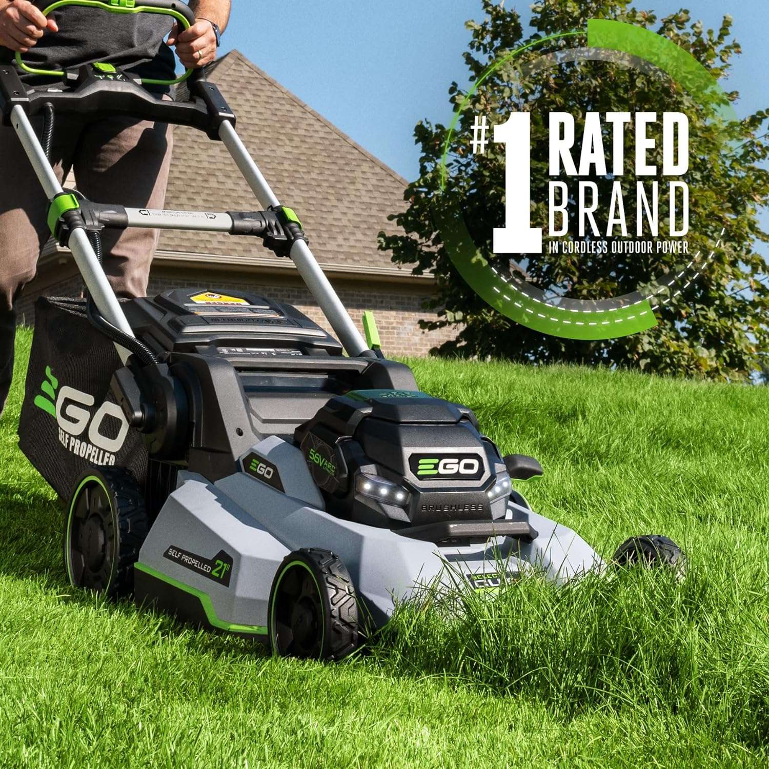 EGO Power+ Select Cut LM2156SP 21 in. 56 Volt Battery Self-Propelled Lawn Mower with 10Ah Battery and 700W Turbo Charger,Black - 2