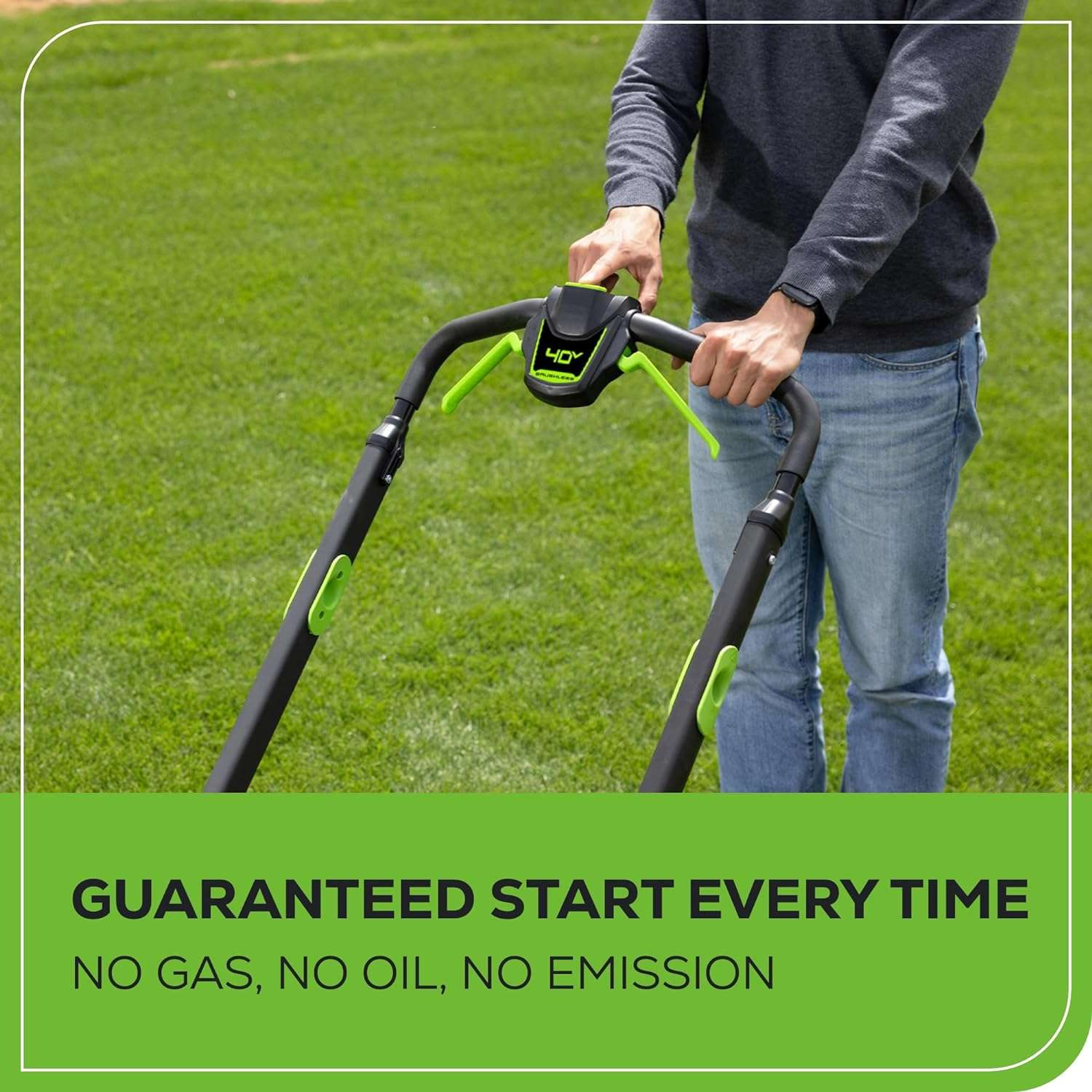 Greenworks 40V 20 Brushless Push Mower, 4.0Ah Battery (Aluminum Handles + Light) - 5