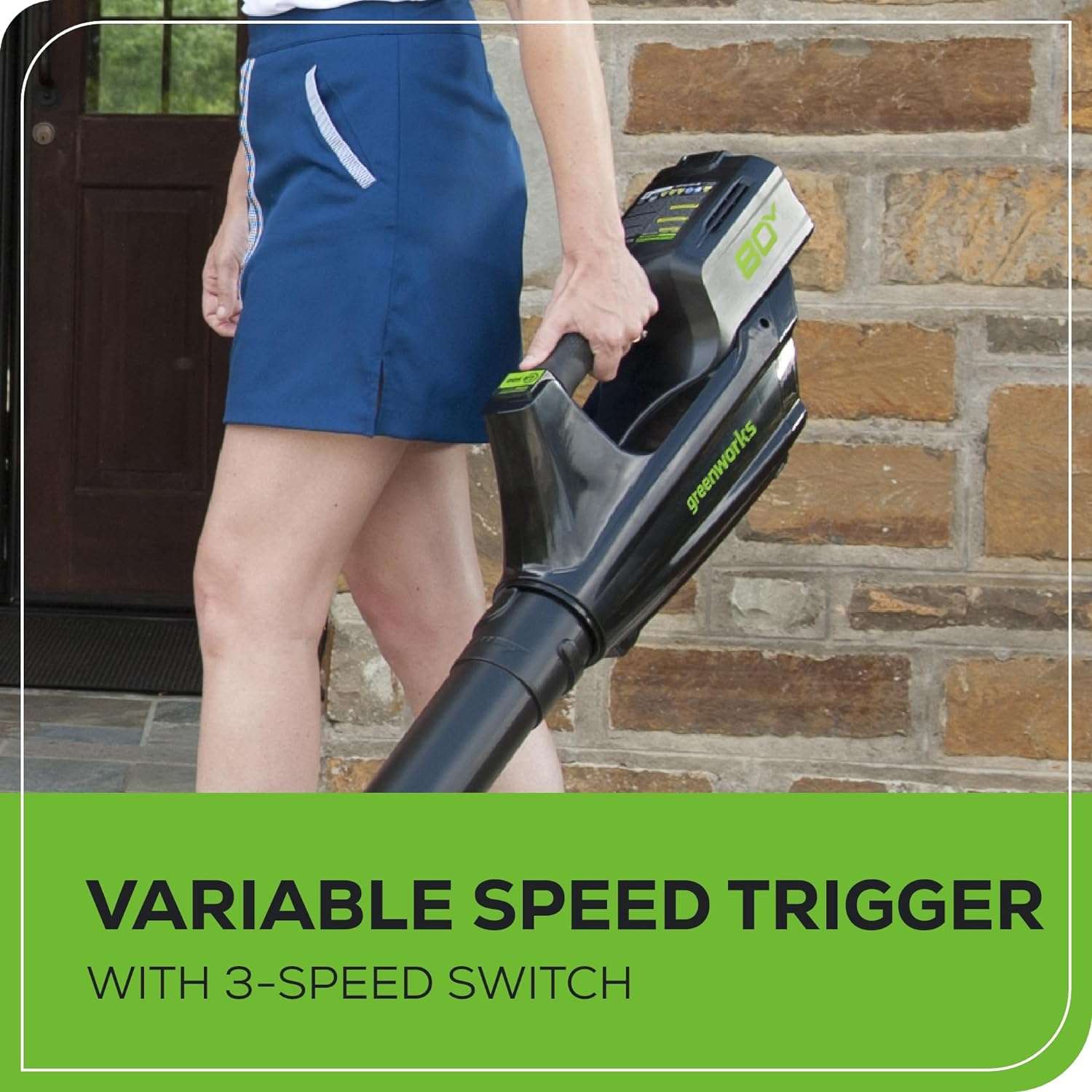 Greenworks 80V 21 Brushless Cordless Electric Lawn Mower + Axial Leaf Blower, 2.0Ah Batteries and 30 Minute Rapid Charger - 10