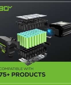 Greenworks 80V 21 Brushless Cordless Electric Lawn Mower + Axial Leaf Blower, 2.0Ah Batteries and 30 Minute Rapid Charger - 15