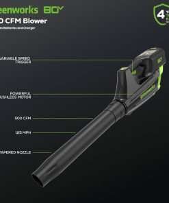 Greenworks 80V 21 Brushless Cordless Electric Lawn Mower + Axial Leaf Blower, 2.0Ah Batteries and 30 Minute Rapid Charger - 3