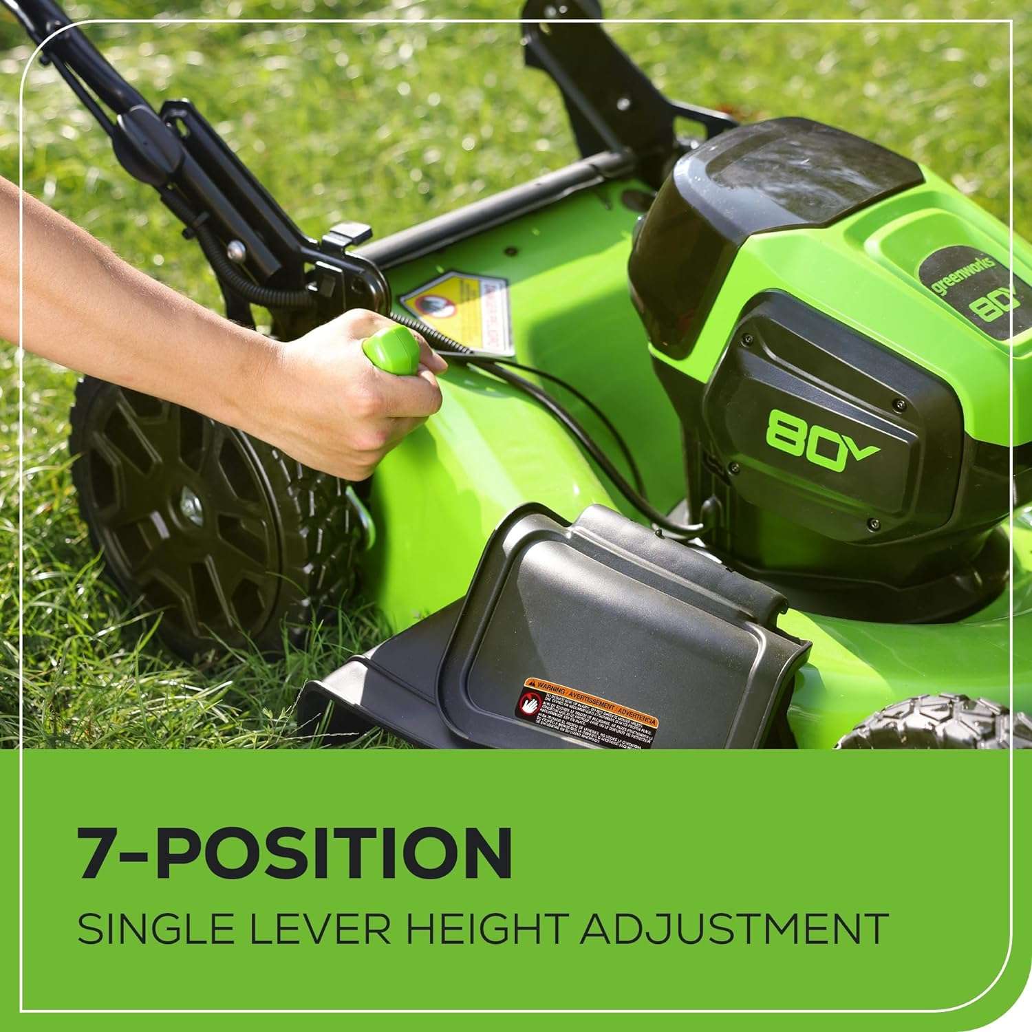 Greenworks 80V 21 Brushless Cordless Electric Lawn Mower + Axial Leaf Blower, 2.0Ah Batteries and 30 Minute Rapid Charger - 7
