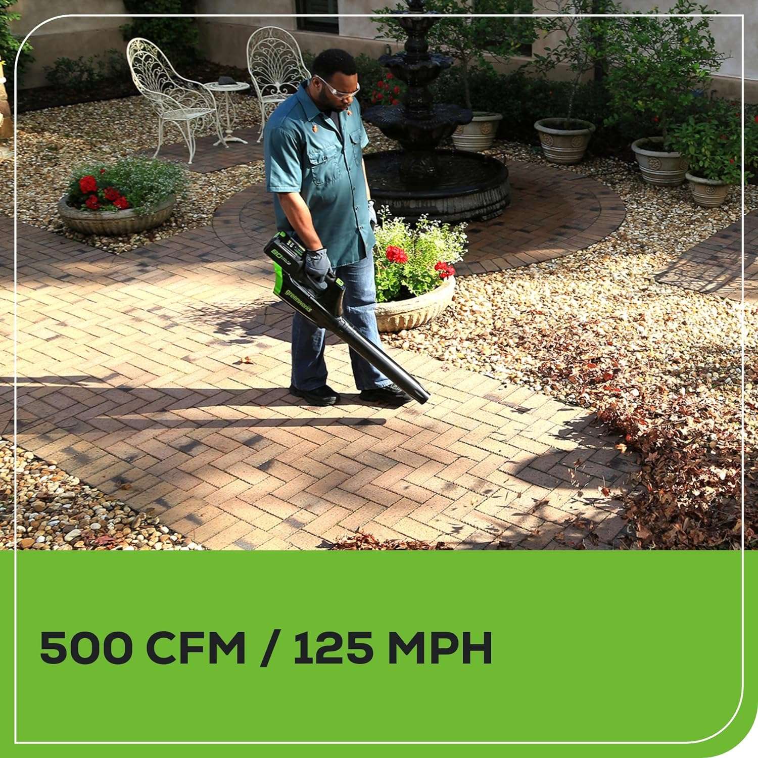 Greenworks 80V 21 Brushless Cordless Electric Lawn Mower + Axial Leaf Blower, 2.0Ah Batteries and 30 Minute Rapid Charger - 9