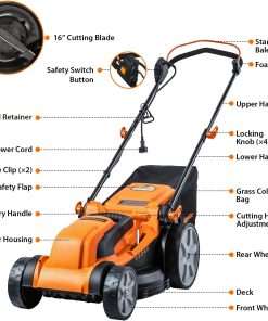 LawnMaster MEB1216K Electric Lawn Mower 16-Inch 12AMP - 2