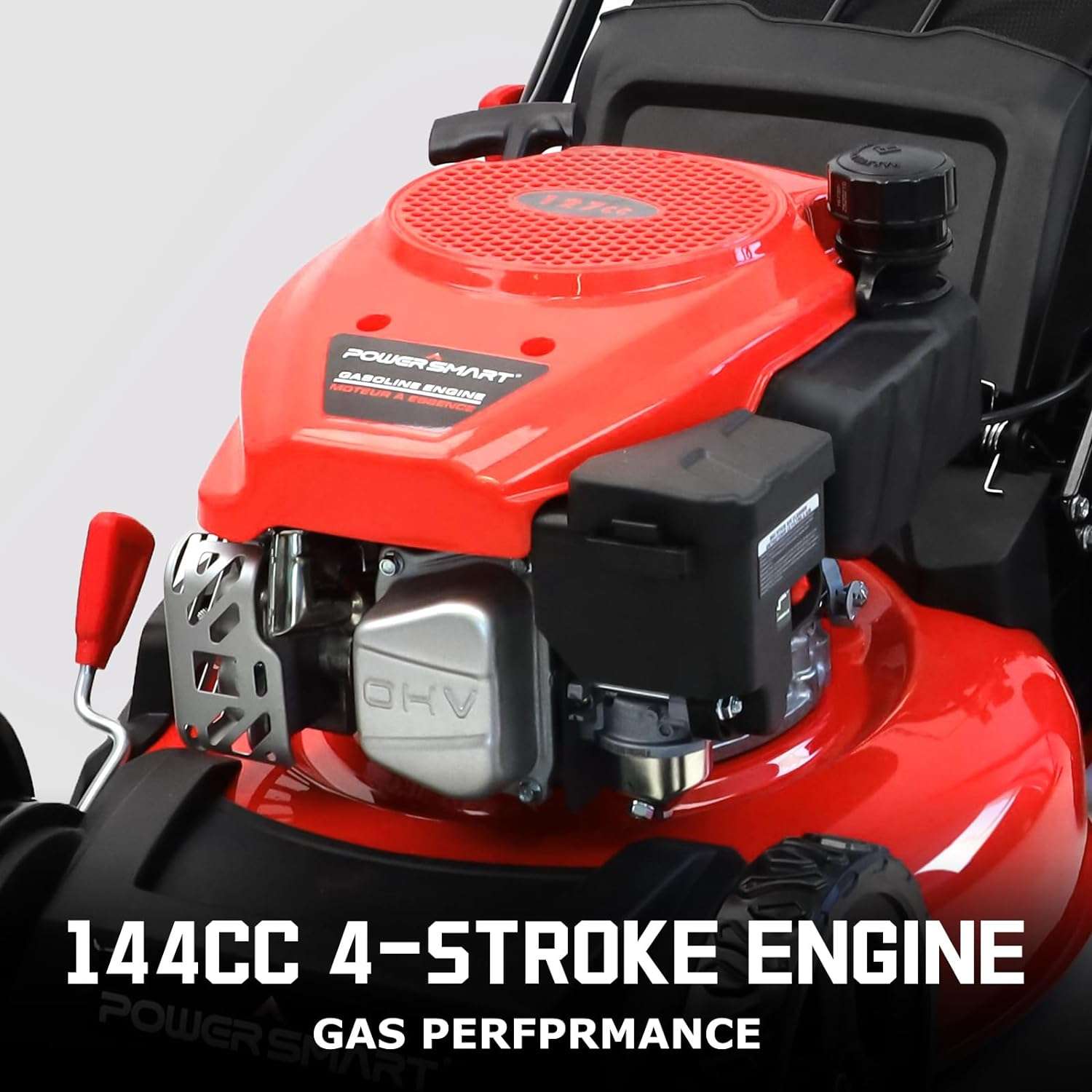 PowerSmart Gas Lawn Mower, 17-Inch 144cc Engine 3-in-1 Walk-Behind Push Lawn Mower, Oil Included 2024 Version - 2
