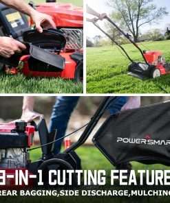 PowerSmart Gas Lawn Mower, 17-Inch 144cc Engine 3-in-1 Walk-Behind Push Lawn Mower, Oil Included 2024 Version - 3