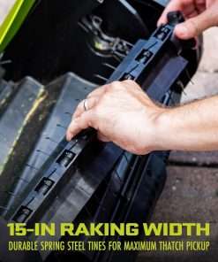 Sun Joe AJ805E 15-Inch 13-Amp Electric Dethatcher and Scarifier w-Removeable 13.2-Gal Collection Bag, 5-Position Height Adjustment, Airboost Technology Increases Lawn Health, Green - 4