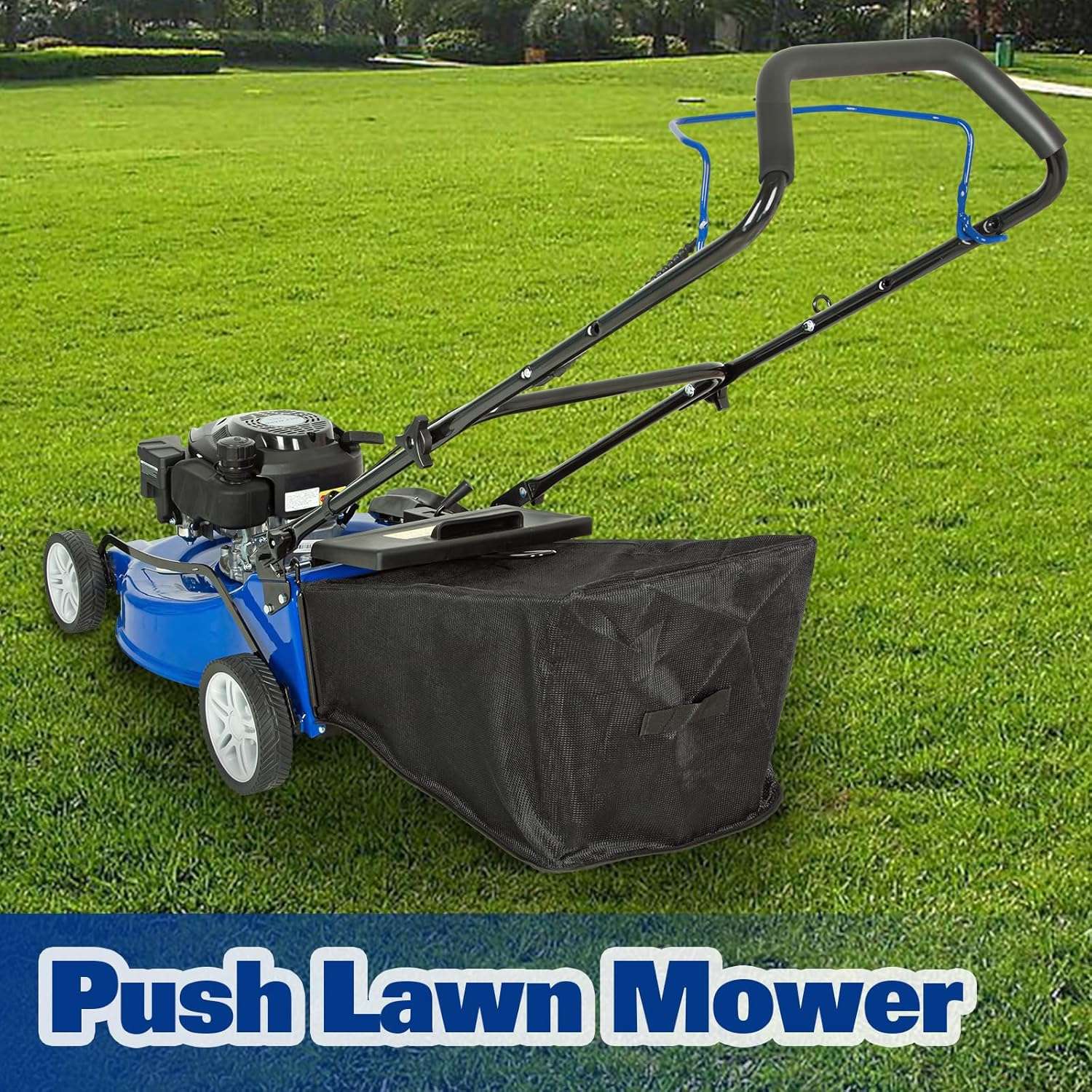 21 Inch Lawn Mower Gas Powered, 4-Cycle 170cc Engine, 3-in-1 Push Lawnmower with Bagging, Mulching & Side Discharge, Adjustable 10-Positions Cutting Height, Easy Start - 8