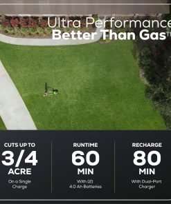 Greenworks 60V 21 Cordless (Self-Propelled) Lawn Mower (LED Lights + Aluminum Handles), 2 x 4.0Ah Batteries and Dual Port Rapid Charger - 3