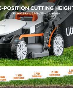 Litheli Cordless Lawn Mower 13 Inch, U20 Handy+ 20V Electric Lawn Mowers for Garden, Yard and Farm, 5 Heights Adjustment, Light Weight,4.0Ah Portable Battery - 4