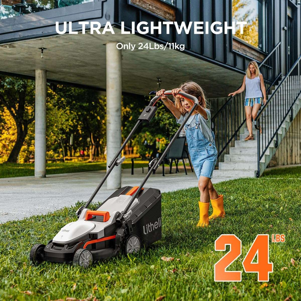 Litheli Cordless Lawn Mower 13 Inch, U20 Handy+ 20V Electric Lawn Mowers for Garden, Yard and Farm, 5 Heights Adjustment, Light Weight,4.0Ah Portable Battery - 6