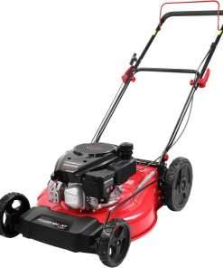 PowerSmart 21 in. Gas Lawn Mower, 144cc 2-in-1 Mulching Push Mower with 6-Positions Height Adjustment, High Rear Wheels - 1