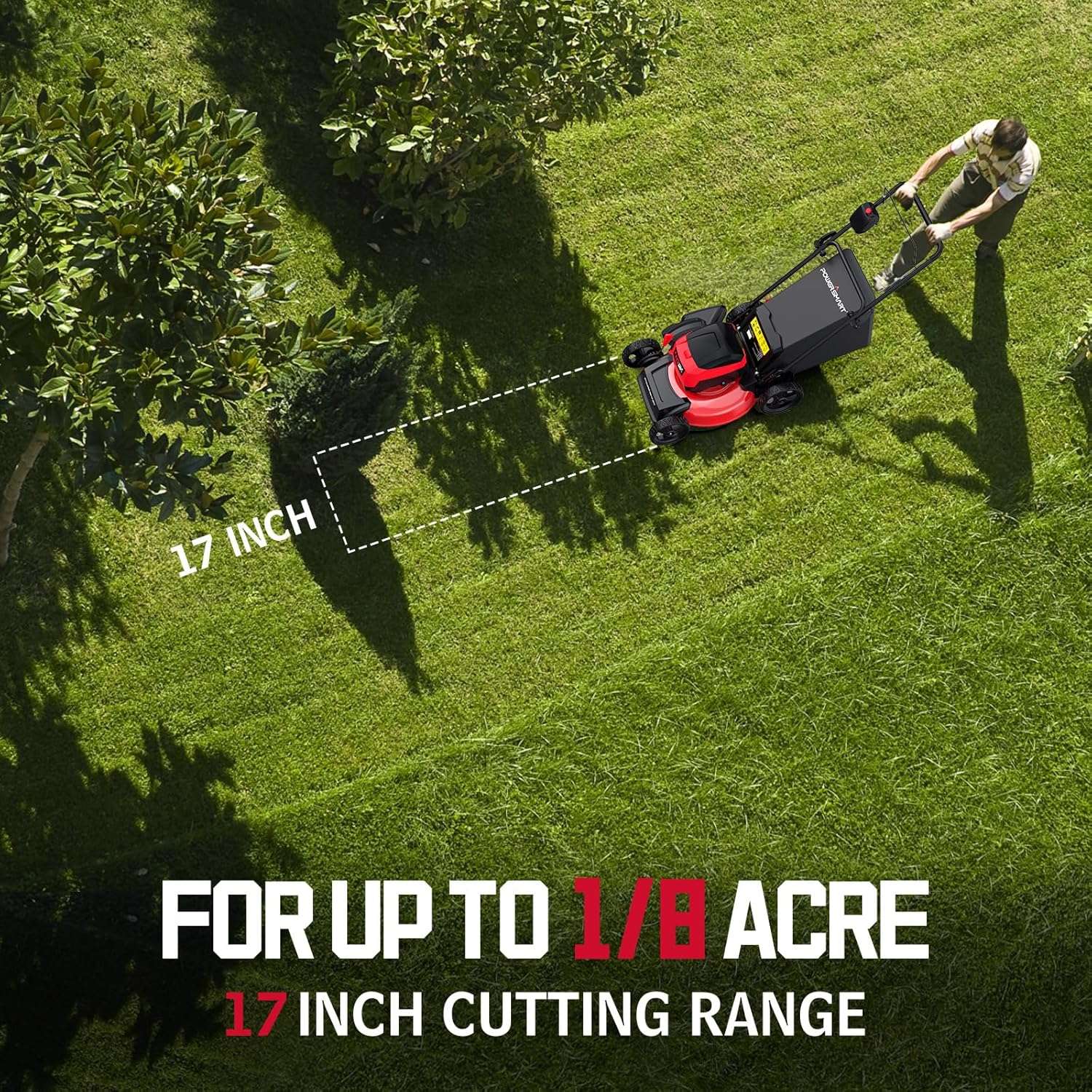 PowerSmart 40V 17 Cordless Lawn Mower, 3-in-1 Brushless Push Lawn Mower with 4.0Ah Battery & Charge - 3
