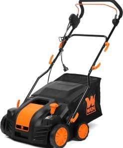 WEN DT1516 16-Inch 15-Amp 2-in-1 Electric Dethatcher and Scarifier with Collection Bag, Black - 1