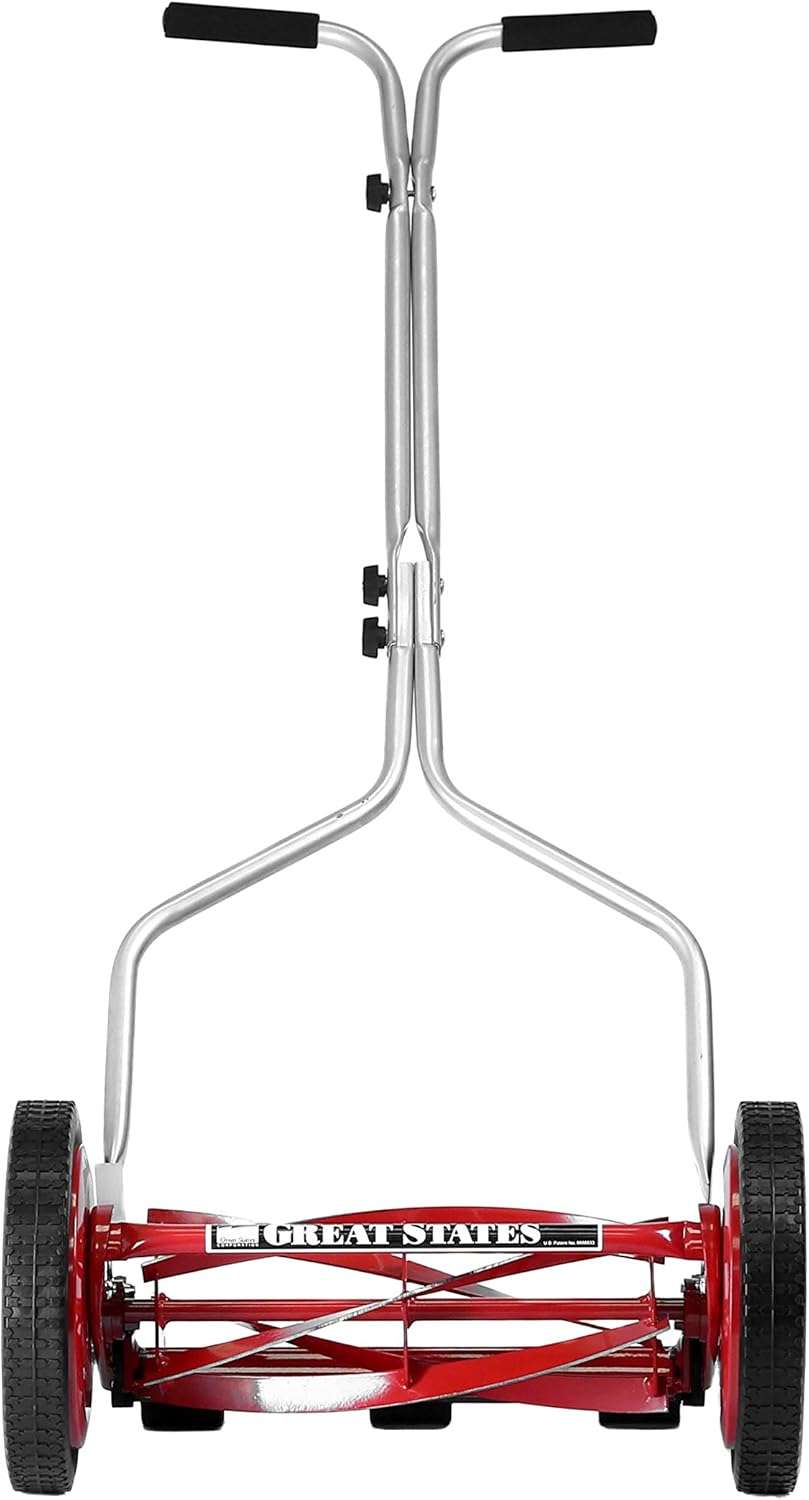 Great States 304-14 14-Inch 5-Blade Push Reel Lawn Mower, Red, Model Number- 304-14, Cutting Width- 14.0 inches - 7