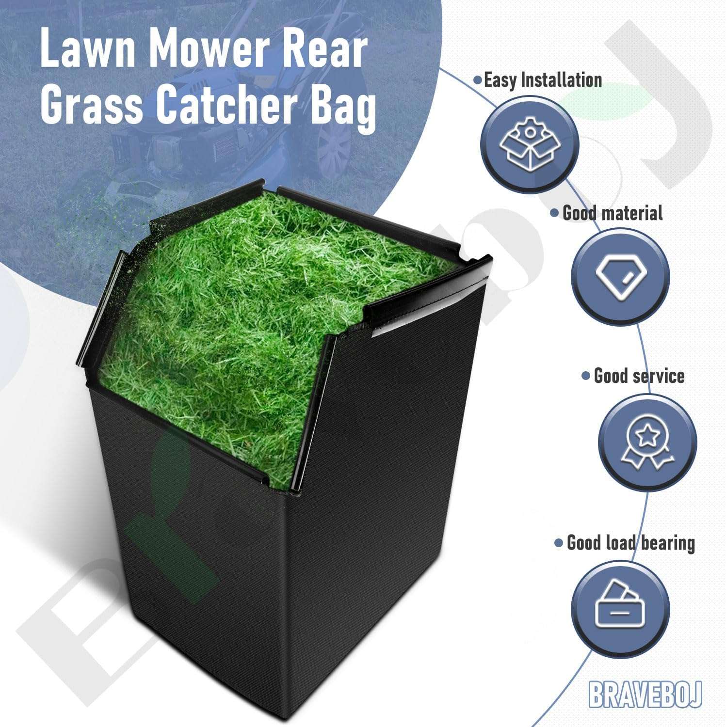 Lawn Mower Rear Grass Catcher Bag Comapatible with Kobalt 40V Max KM 2041B-06, 2040X-06 (Without Grass Catcher Frame) - 3