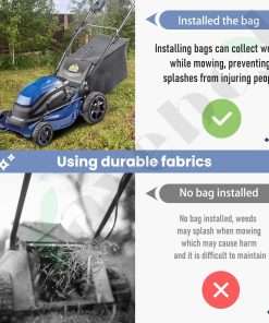 Lawn Mower Rear Grass Catcher Bag Comapatible with Kobalt 40V Max KM 2041B-06, 2040X-06 (Without Grass Catcher Frame) - 4