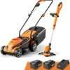 LawnMaster 20VMWGT 24V Max 13-inch Lawn Mower and Grass Trimmer 10-inch Combo with 2x4.0Ah Batteries and Charger - 1
