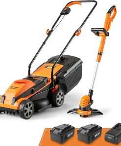 LawnMaster 20VMWGT 24V Max 13-inch Lawn Mower and Grass Trimmer 10-inch Combo with 2x4.0Ah Batteries and Charger - 1