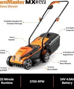 LawnMaster 20VMWGT 24V Max 13-inch Lawn Mower and Grass Trimmer 10-inch Combo with 2x4.0Ah Batteries and Charger - 5