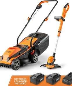 LawnMaster 20VMWGT 24V Max 13-inch Lawn Mower and Grass Trimmer 10-inch Combo with 2x4.0Ah Batteries and Charger - 7