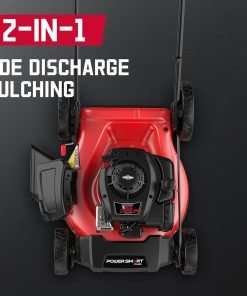 PowerSmart Gas Lawn Mower 21-Inch, 125cc Briggs and Stratton E300 Engine, 2-in-1 Mulching Push Mower with High Rear Wheels B8721C - 4