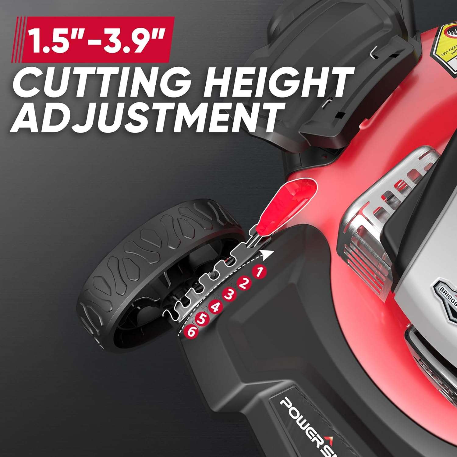 PowerSmart Gas Lawn Mower, 21-inch 140 cc Briggs and Stratton E550 Engine, 3-in-1 Push Mower with Bagging B8621P - 5