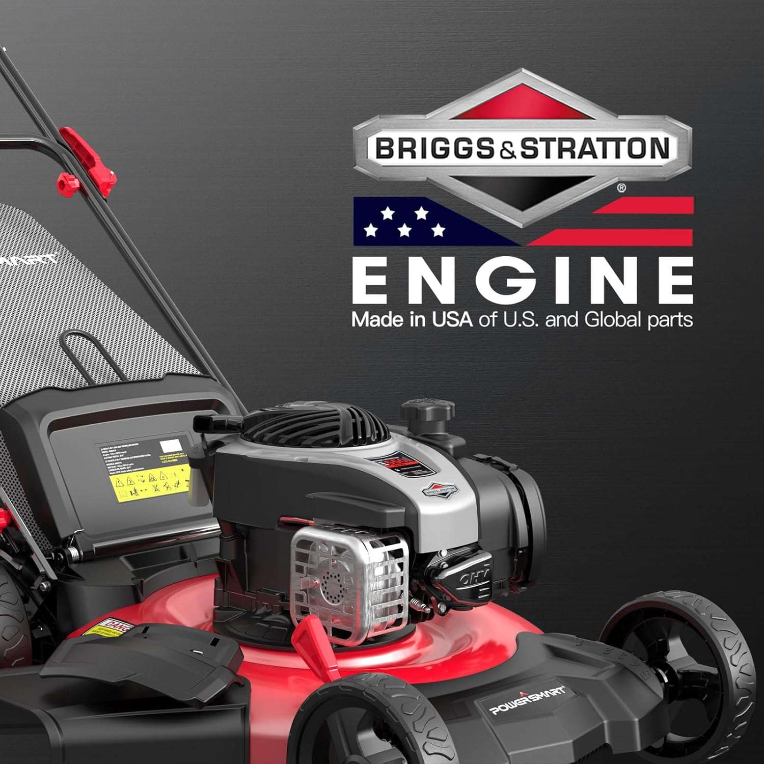 PowerSmart Gas Lawn Mower, 21-inch 140 cc Briggs and Stratton E550 Engine, 3-in-1 Push Mower with Bagging B8621P - 7