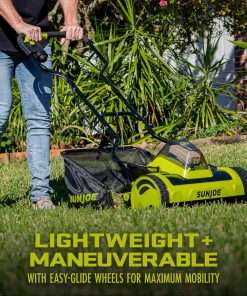 Sun Joe 24V-CRLM15 15-Inch 24-Volt iON+ Cordless Push Reel Mower w-11.9-Gallon Collection Bag, Kit (w- 4.0-Ah Battery + Charger) - 7