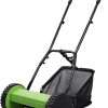 12-Inch Push Reel Lawn Mower- Eco-Friendly, Precision Steel Blades, Adjustable Heights & Efficient Grass Catcher, Green - 1