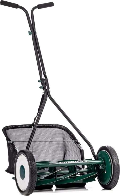 American Lawn Mower Company 1725-16GC 16-inch 7-Blade Reel Mower with Grass Catcher, Specialty Grass Mower, Green
