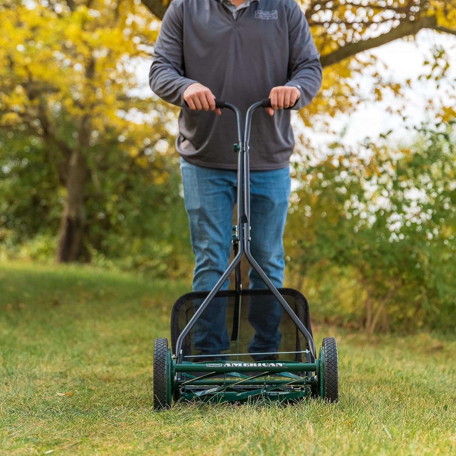 American Lawn Mower Company 1725-16GC 16-inch 7-Blade Reel Mower with Grass Catcher, Specialty Grass Mower, Green - 3