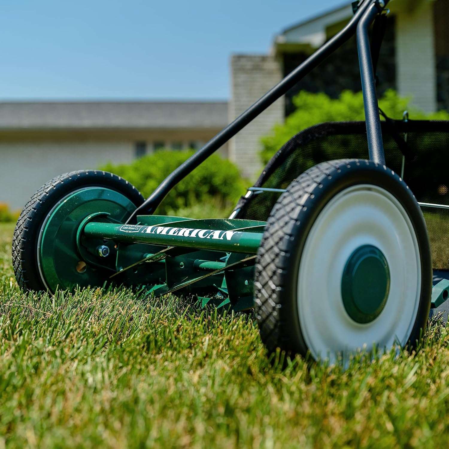 American Lawn Mower Company 1725-16GC 16-inch 7-Blade Reel Mower with Grass Catcher, Specialty Grass Mower, Green - 7
