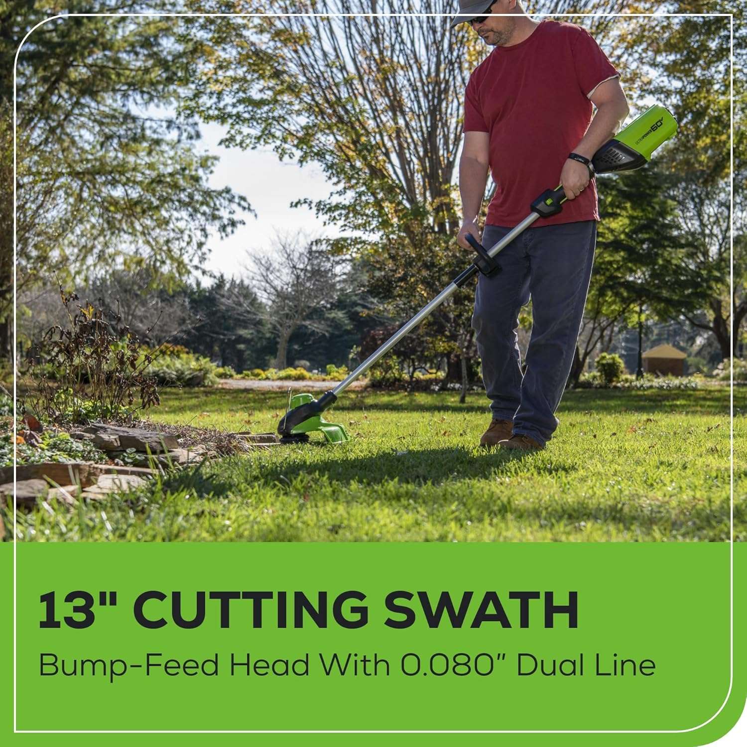 Greenworks 80V 21” Brushless (Push) Cordless Electric Lawn Mower + (500 CFM) Axial Leaf Blower + 13” String Trimmer (75+ Compatible Tools), (2) 2.0Ah Batteries and 30 Minute Rapid Charger - Image 8