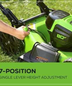 Greenworks 80V 21 Brushless (Push) Cordless Electric Lawn Mower + Axial Leaf Blower + 13 String Trimmer, 2.0Ah Batteries and 30 Minute Rapid Charger - 7