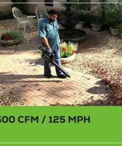 Greenworks 80V 21 Brushless (Push) Cordless Electric Lawn Mower + Axial Leaf Blower + 13 String Trimmer, 2.0Ah Batteries and 30 Minute Rapid Charger - 9