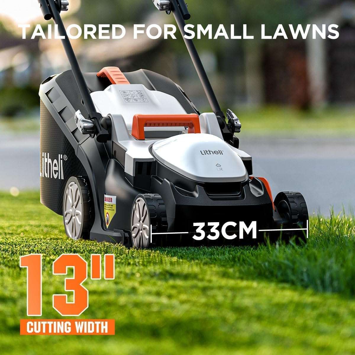 Litheli Cordless Lawn Mower 13 Inch, U20 Handy+ 20V Electric Lawn Mowers for Garden, Yard and Farm, 5 Heights Adjustment, Light Weight,4.0Ah Portable Battery Included - 2